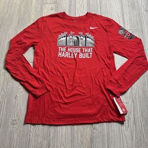 Ohio State Buckeyes LS Horseshoe Nike Tee Men’s M Scarlet House Harley Built NWT